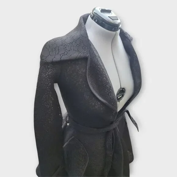 Ups & Downs Sheer Duster Jacket Womens S Black Lace FairyGoth Cottagecore Witchy - Picture 4 of 9